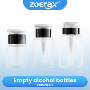 ZOERAX 60/150/250ml 빈 알코올 병 리필 가능 프레스 펌프 병 투명 디스펜서 액체 클리너 도구(무알콜)