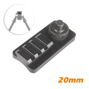 슬링 스위블 스터드 피카티니 레일 어댑터(라이플 바이포드용) 20mm 마운트(3슬롯 고무 베이스 포함) 사냥용 액세서리