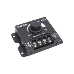 30A 로터리 LED 디머 스위치 12V 24V 360W 720W 금속 케이스 밝기 조절 가능 2835 5050 스트립 라이트 단일 색상 컨트롤러