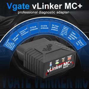 Vgate vLinker MC/MC+ 블루투스 3.0/4.0 OBD2 스캐너 ELM327 호환 빔머코드 FORScan iOS/안드로이드용 자동차 진단 도구