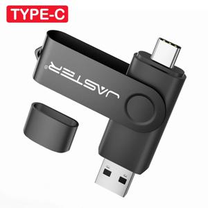 JASTER TYPE-C 비즈니스 선물 USB-C 128GB 메탈 메모리 스틱 64GB 실버 펜 드라이브 32GB 방수 USB 플래시 드라이브 16GB 회전형