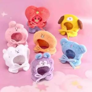 BT21 귀여운 DIY 크로스 드레싱 쿠키 치미 슈키 귀여운 만화 캐릭터 RJ 망 코야 콘서트 라이트 세트 인형 망토