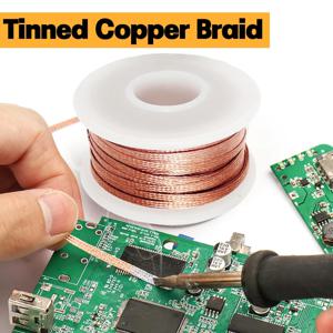 플럭스 코팅된 디솔더링 브레이드 솔더윅, 폭 1/2/3/4mm, 길이 1.5M 3M 6M 10M, 고순도 구리, 빠른 PCB BGA SMD 수리용