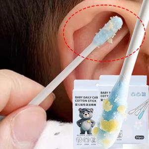 50-200pcs 더블 헤드 안전 접착식 면봉 일회용 화장품 면봉 메이크업 청소 제거 도구