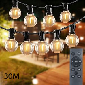 G40 LED 리모컨 글로브 스트링 페어리 라이트, 크리스마스 파티, 정원, 생일, 가랜드, 거리, 파티오 장식용 야외 램프