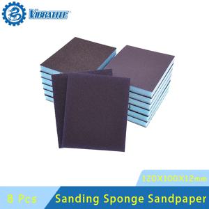 100X120X12mm 샌딩 스폰지 사포 8개 모듬 60-320 그릿 세척 및 재사용 가능 목재, 금속, 가구용 습식 및 건식