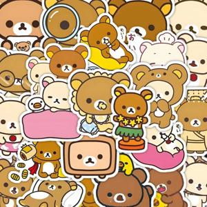 100PCS Kawaii Rilakkuma 베어 스티커 기타 DIY 자전거 스케이트 보드 노트북 수하물 귀여운 만화 스티커 장난감 장식