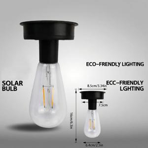 2PCS 태양광 램프 베이스(LED 전구 포함) LED 램프 홀더 IP44 방수 분위기 장식 조명 홀더 야외 캠핑용