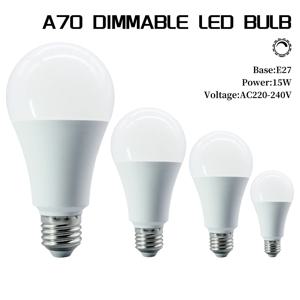 1-10PCS 디밍 LED 전구 E27 A70 램프 높은 CRI 15W 1200LM 3000K/4000K/6000K 쿨 조명 깜박임 없는 가정용 조명