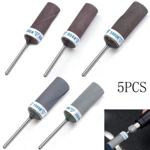 5pcs 사포 스틱 그라인딩 헤드 P800-P2000 샌딩 종이 막대 그라인딩 헤드 거울 연마 금속 나무 Jwellery