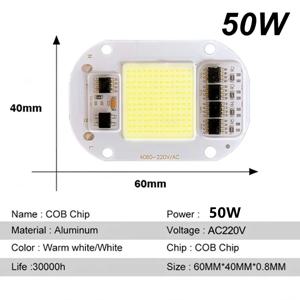 50W AC220V LED COB 칩 50W 광원 드라이버 불필요 LED 램프 비즈 플러드 라이트 스포트라이트 램프 고휘도 칩