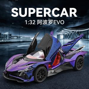 1:32 스케일 시뮬레이션 탑 스포츠카 아폴로 EVO 합금 다이캐스트 클래식 자동차 모델 슈퍼카 사운드 라이트 소년 장난감 선물