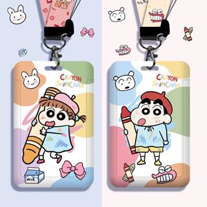 짱구는 못말려 시리즈 만화 학생 캠퍼스 카드 홀더(목걸이 포함), 신분증 홀더, 식사 카드, 출입 카드, 배지