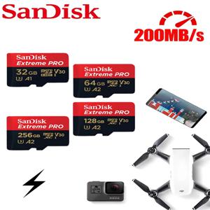 SanDisk A2 마이크로SD 카드 U3 V30 클래스 10 200MB/s 읽기 속도 TF 플래시 메모리 카드 32GB 64GB 128GB 256GB 512GB
