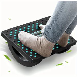 책상 아래 발 받침대, 마사지 롤러가 있는 인체공학적 흔들 의자, 장시간 앉아 있는 직장인을 위한 사무실 의자 다리 지지 쿠션