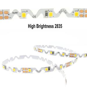 12 V S 모양 LED 스트립 라이트 테이프 2835 유연한 LED 라이트 스트립 램프 따뜻한 흰색 빛 60LED/m 5m 벤딩 채널 문자 S 유형