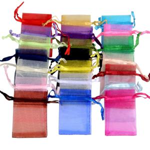 50/100 개/몫 보석에 대 한 Organza 선물 가방 결혼식 크리스마스 사탕 선물 가방 보석 포장에 대 한 24 색 Drawstring 파우치