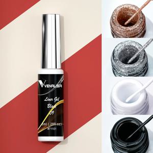 Venalisa 라이너 젤 8ml 프랑스어 네일 젤 폴란드어 UV LED 페인팅 젤 네일 아트 디자인 화려한 반짝이 컬러 DIY 드로잉 폴란드어