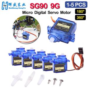 1-5pcs SG90 9G 마이크로 디지털 서보 모터 Rc 헬리콥터 장난감 비행기 항공기에 대 한 180/360 학위 고정 날개 마이크로 기어 서보 모터