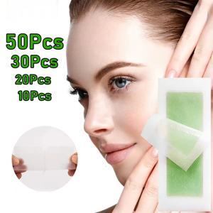 50/30/20/10Pcs 제모 왁스 종이에 대 한 제모 왁스 스트립 얼굴 목 팔 다리 바디 미용 도구에 대 한 차가운 왁스 스트립 종이