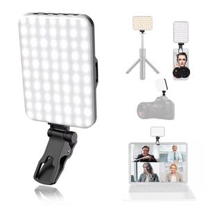 LED 셀카 조명 60개 고품질 LED 비드 2200mAh 충전식 CRI 97+, 7가지 조명 모드 휴대폰/태블릿/노트북용 휴대용 조명