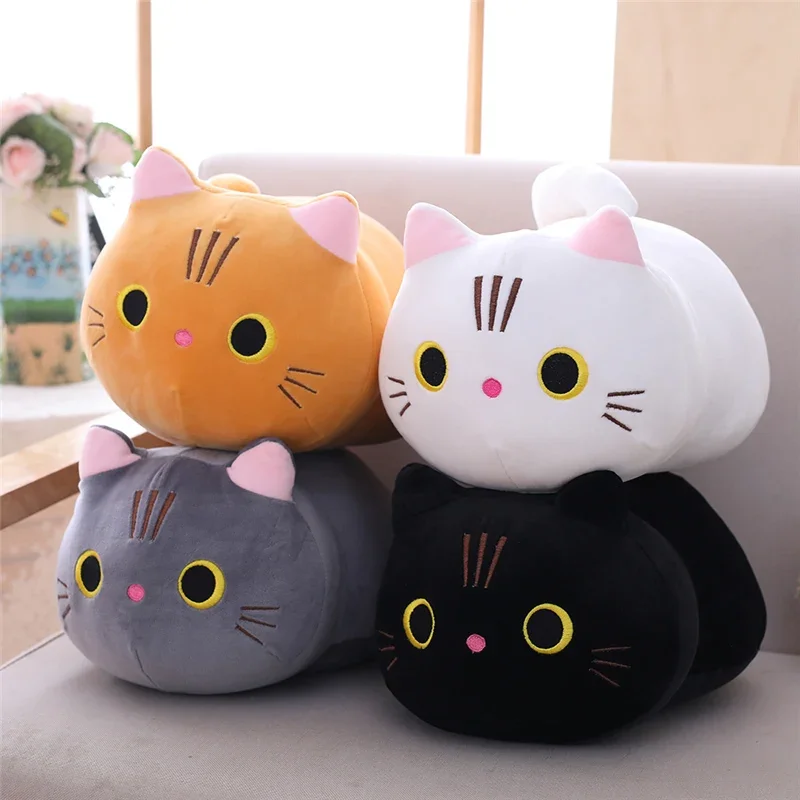 20cm 귀여운 부드러운 고양이 플러시 베개 소파 쿠션 Kawaii 플러시 장난감 박제 만화 동물 인형 사랑스러운 선물