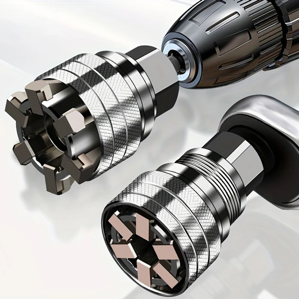 1pc 범용 조정 가능한 매직 소켓 렌치, 10~19mm, 다기능 래칫 렌치 헤드 스패너 슬리브, 수리 도구 액세서리