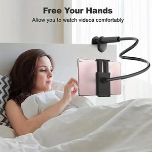 게으른 침대 옆 데스크탑 라이브 접이식 70cm 휴대 전화 태블릿 클립 스탠드 iPad 용 머리 받침 홀더 Samsung Tabs Xiaomi ASUS