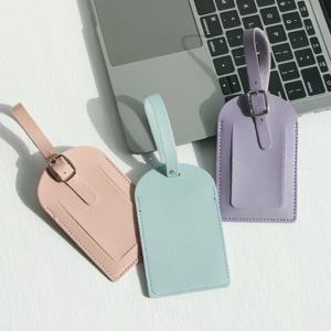남녀공용 가죽 느낌 수하물 태그, 여행 가방 라벨, 수하물 토트백 태그, ID 태그, 전체 뒷면 개인 정보 보호 커버 포함
