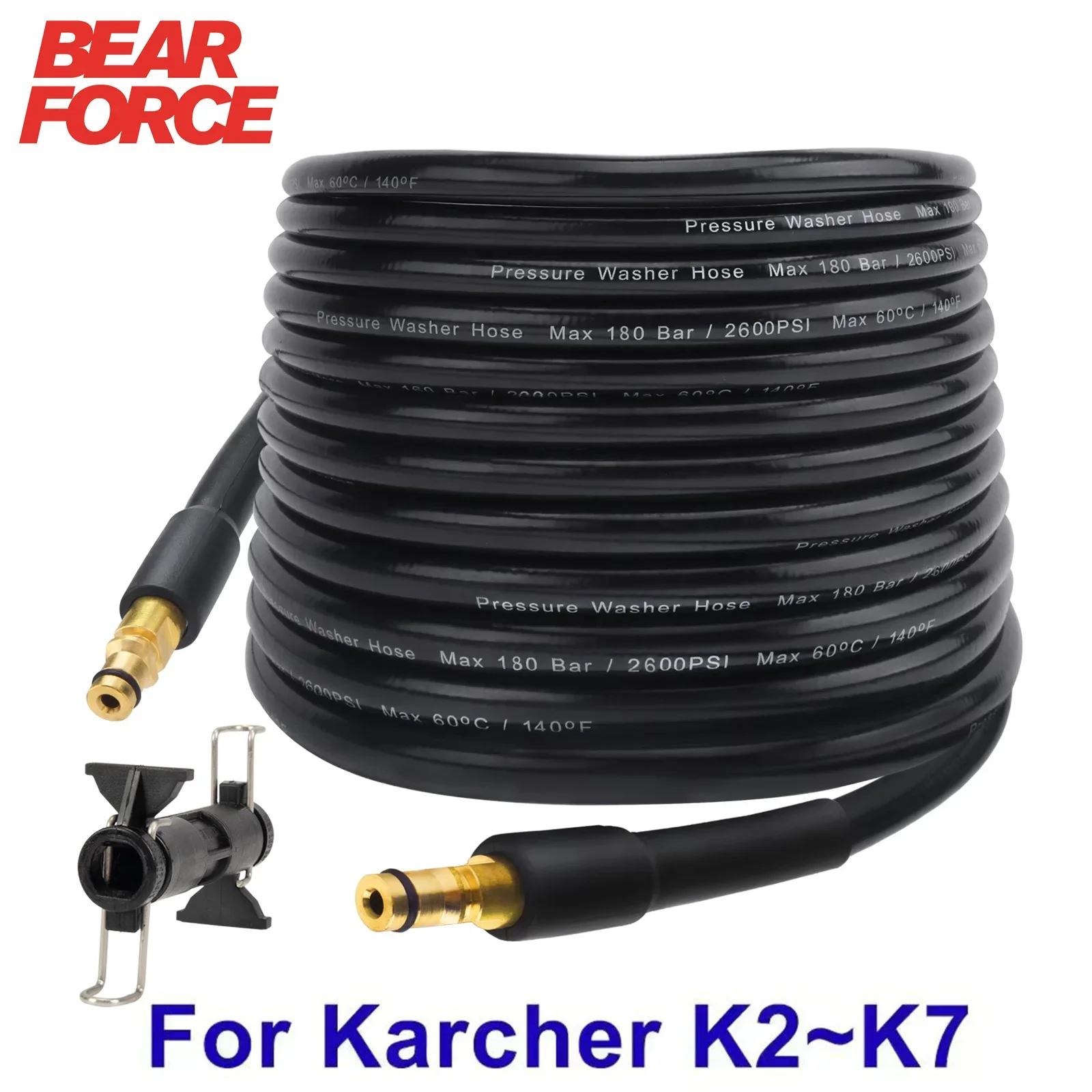 6 ~ 15m 자동차 세탁기 호스 파이프 코드 압력 와셔 물 청소 연장 호스 Karcher K2 K3 K4 K5 K6 K7 싱크 용 워터 호스