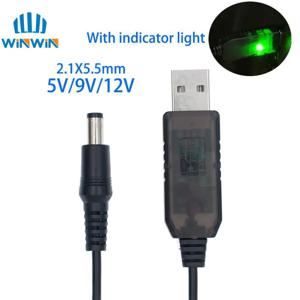 표시 등이있는 Usb 전원 부스트 라인 Dc 5V ~ Dc 9V / 12V 스텝 업 모듈 1M Usb 변환기 어댑터 케이블 2.1x5.5mm 플러그