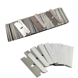 50pcs 100pcs 면도날 스크레이퍼 금속 유리 접착제 클리너 리무버 나이프 교체 탄소강 블레이드 자동차 색조 도구