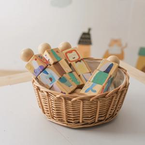 1pc 아기 나무 회전 딸랑이 동물 일치하는 빌딩 블록 신생아 진정 장난감 회전 퍼즐 몬테소리 장난감 Babys