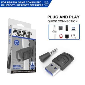 PS5 PS4 게임 콘솔 용 무선 게임 오디오 헤드폰 어댑터 어댑터 PC 헤드셋 Bluetooth 5.0 오디오 송신기