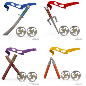 십대 닌자 거북이 애니메이션 상품 아이 마스크 Nunchaku 다트 칼 애니메이션 코스프레 착용 어린이 공연 무기 소품 장난감