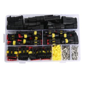 352Pcs 방수 전기 커넥터 터미널 자동차 전기 와이어 커넥터 압착 도구가있는 1/2/3/4 핀 커넥터