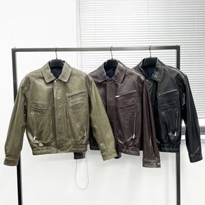 여성용 진짜 가죽 재킷, 용수철 가을 코트, 캐주얼 스타일, 레이디 패션 스트리트웨어 코트, 진짜 가죽 JFB6-24043, 3 가지 색상