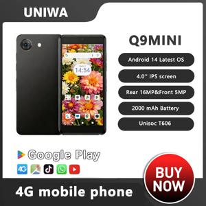UNIWA phonemax Q9 미니 Phone4.0 인치 Ips 터치 스크린 소형 휴대 전화 4g Android14 소형 스마트 모바일 2000 mAh 배터리