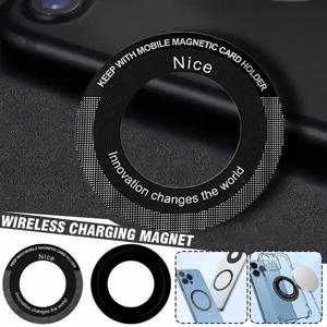 Magsafe 용 1/2/6Pcs 전화 용 자기 금속 링 범용 금속 스티커 지원 무선 충전기 플레이트 시트 자석 자동차 홀드