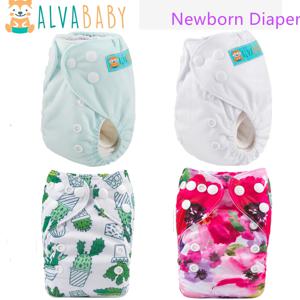 1pc ALVABABY 신생아 기저귀 12파운드 미만 아기 신생아 아기 천 기저귀 1pc 신생아 대나무 삽입