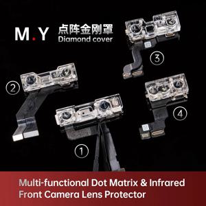 양씨 다이아몬드 커버 방진 아이폰 X-17Pro Max 전면 카메라 수리용 정확한 얼굴 인식 보장 전면 카메라 렌즈 보호기
