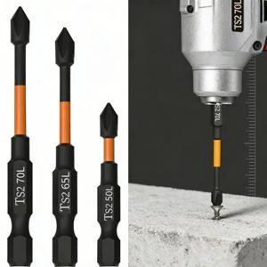 3PCS S2 강력 자석 미끄럼 방지 50-70mm 전동 핸드 드릴 십자 드라이버 비트 전동 공구 액세서리 세트