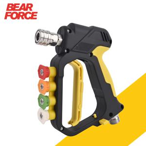 고압 세척기 짧은 스프레이 건 최대 5000 PSI 인렛 M22-ID14mm & 아웃렛 1/4” 퀵 커넥터 & 노즐 팁 홀더