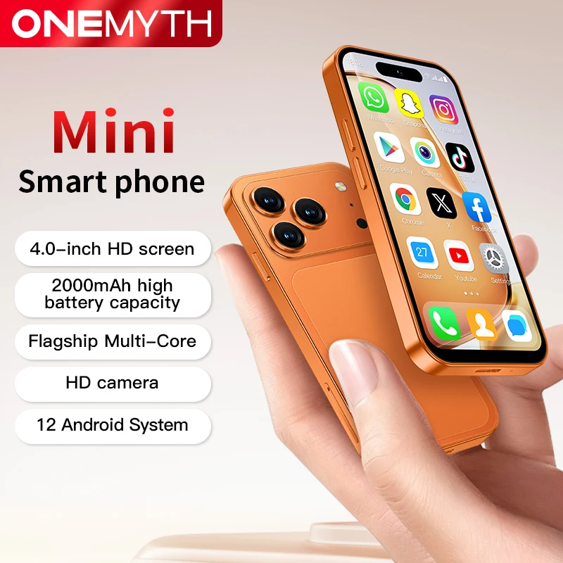 2026년 신형 ONEMYTH Orange A18 Pro, 4.0인치, 안드로이드 12.0 시스템, 2000mAh 배터리, 4G 네트워크 듀얼 SIM 카드, 미니 스마트폰