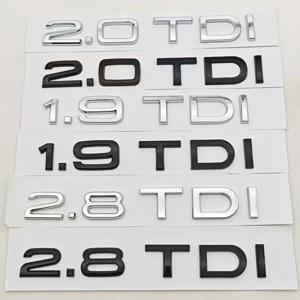 3D ABS 자동차 레터 로고 1.9 TDI 2.0 TDI 2.8 TDI 배지 리어 트렁크 스티커 데칼 아우디 A3 A4 A5 A6 Q2 Q3 Q5 자동차 액세서리