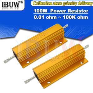 100W 0.01 ~ 100K 알루미늄 전원 금속 쉘 케이스 권선 저항기 0.1 0.5 1 1.5 2 6 8 10 20 100 150 200 300 1K 10K ohm RX24