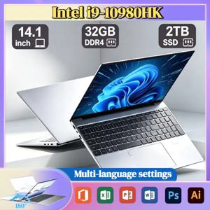 인텔 코어 i9 10980HK 14.1인치 프로 노트북 8코어 16스레드 2.4GHz 기본 속도 5.3GHz 부스트 속도 16MB 45W 32GB 램 2TB M.2 SSD 게이밍 사무용