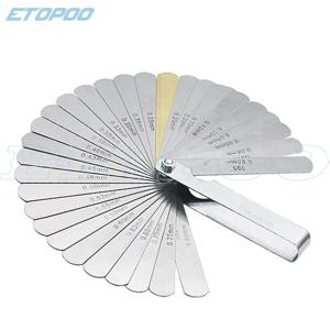 0.04-0.88mm 32 블레이드 필러 게이지 미터법 갭 필러 두께 게이지 측정 도구 1-15mm 플러그 필러