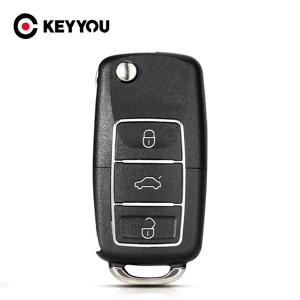 KEYYOU 1PCS 폭스 바겐 폭스 바겐 골프 4 5 6 7 Jetta Passat CC Tiguan 폴로 비틀 Skoda 플립 원격 자동차 키 쉘에 대한 수정 된 버전