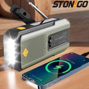 비상 라디오 AM/FM SOS 알람 비상 날씨 손전등 핸드 크랭크 태양 전지 휴대용 라디오 휴대 전화 충전기